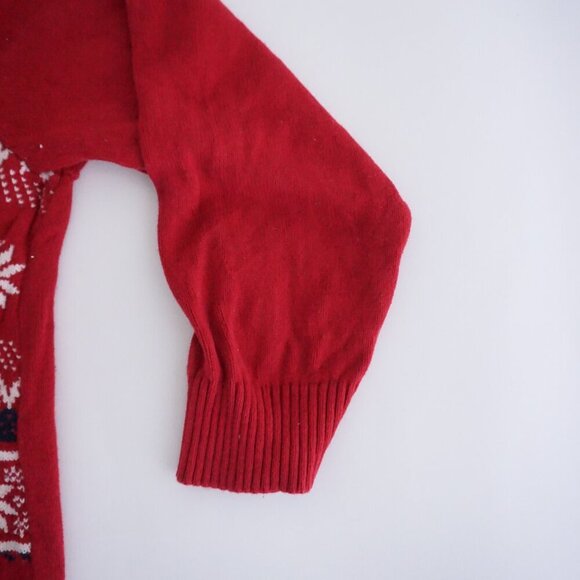 Dockers Red White Polar Bear Winter Cotton Chunky Knit Crewneck Sweater Large - Picture 10 of 10